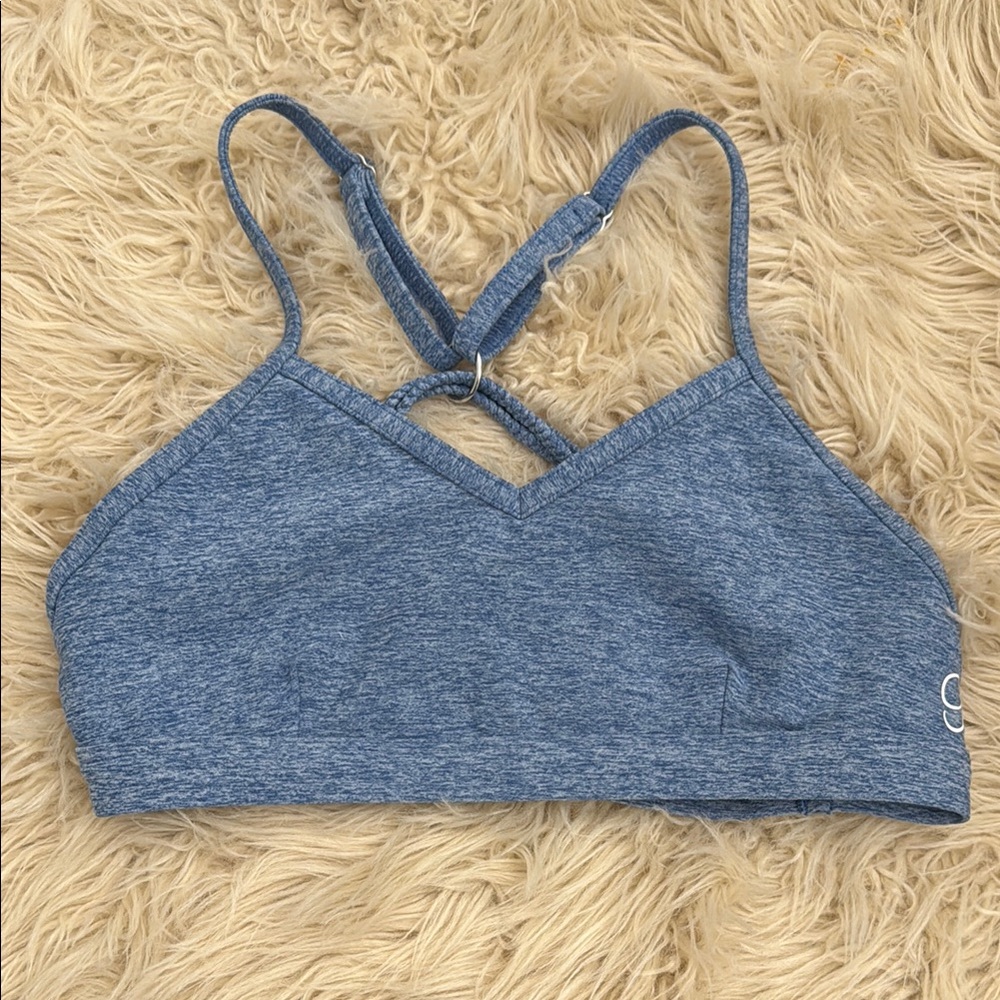Bombshell sportswear Braid back sports bra size L sky blue